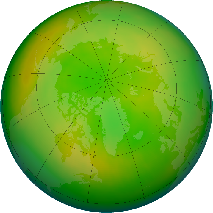 Arctic ozone map for June 2010